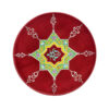 Plaque en céramique décorative peinte à la main Couleur cerise & Géométrique