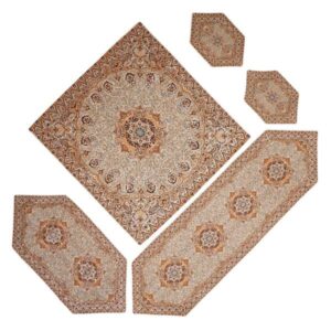 Ensemble de 5 Nappes de Termeh Luxe avec Motif Paisley Persan Narges