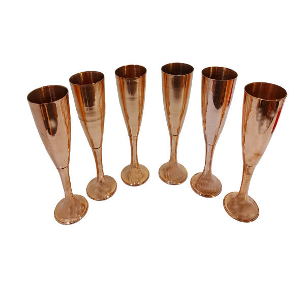 Ensemble de 6 verres à vin en cuivre persan martelé - Modèle Tournesol