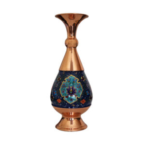 Vase en cuivre décoratif peint à la main avec émail Minakari persan Pardazii