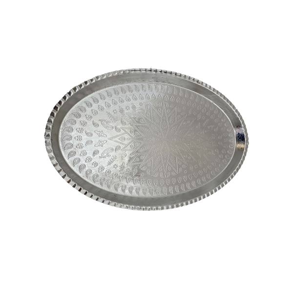 Plat de Service Persan en Cuivre Traditionnellement Martelé Tara