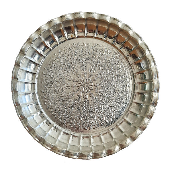 Plat de Service Persan en Cuivre Traditionnellement Martelé Atran 01