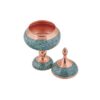 Sucrier persan artisanal en cuivre incrusté de turquoise Dina