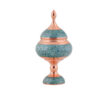 Sucrier persan artisanal en cuivre incrusté de turquoise Dina