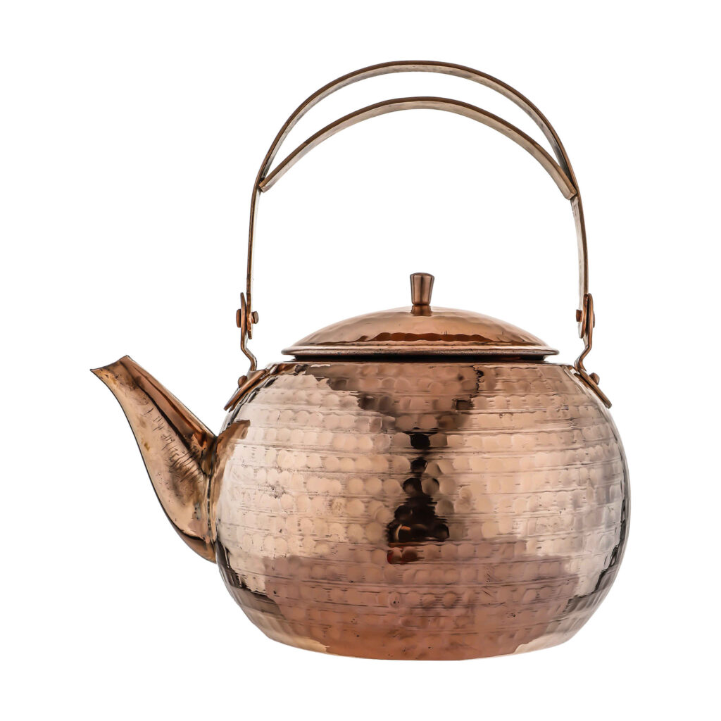 Bouilloire en cuivre persan durable pour cuisinière traditionnelle martelée Nice