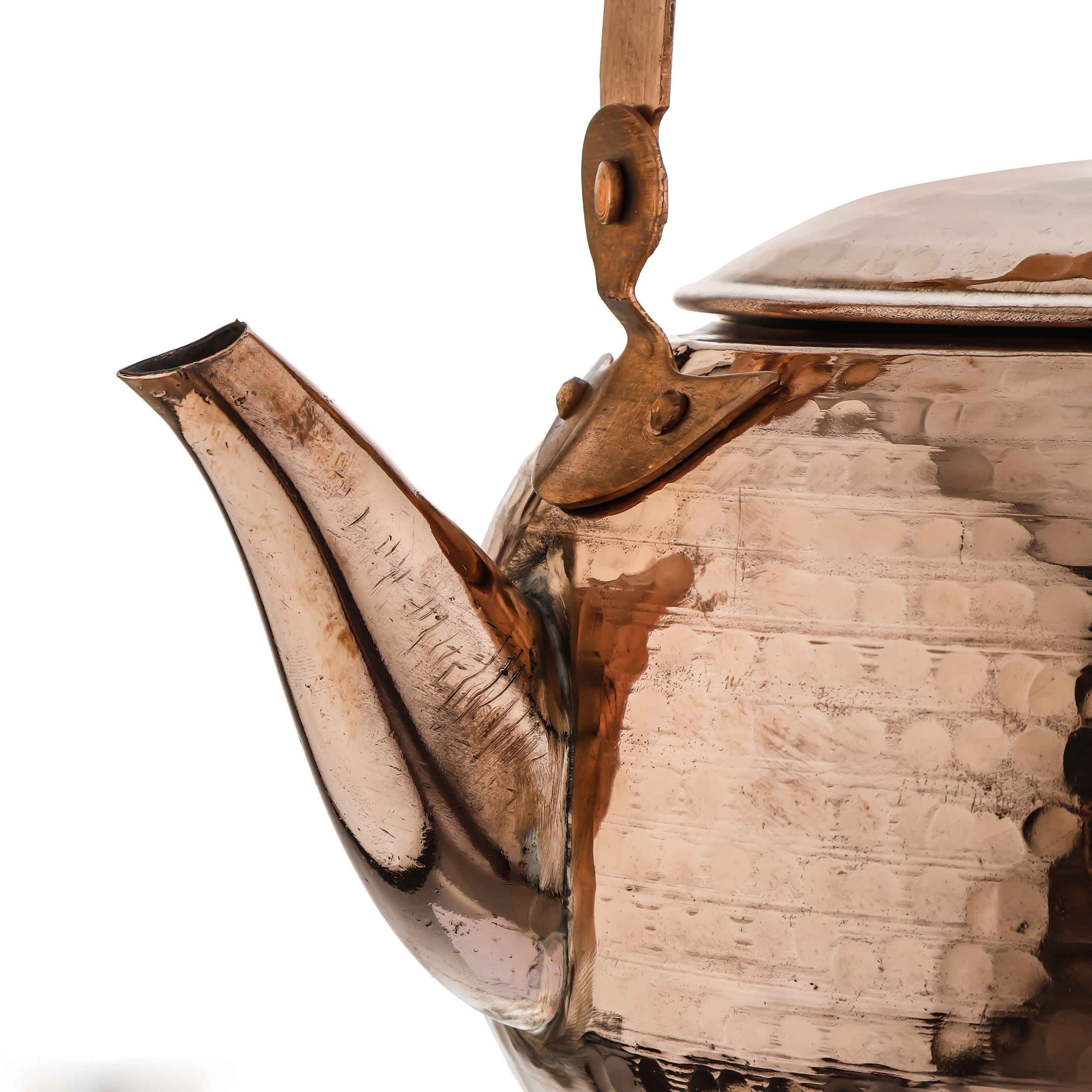 Bouilloire en cuivre persan durable pour cuisinière traditionnelle martelée Nice