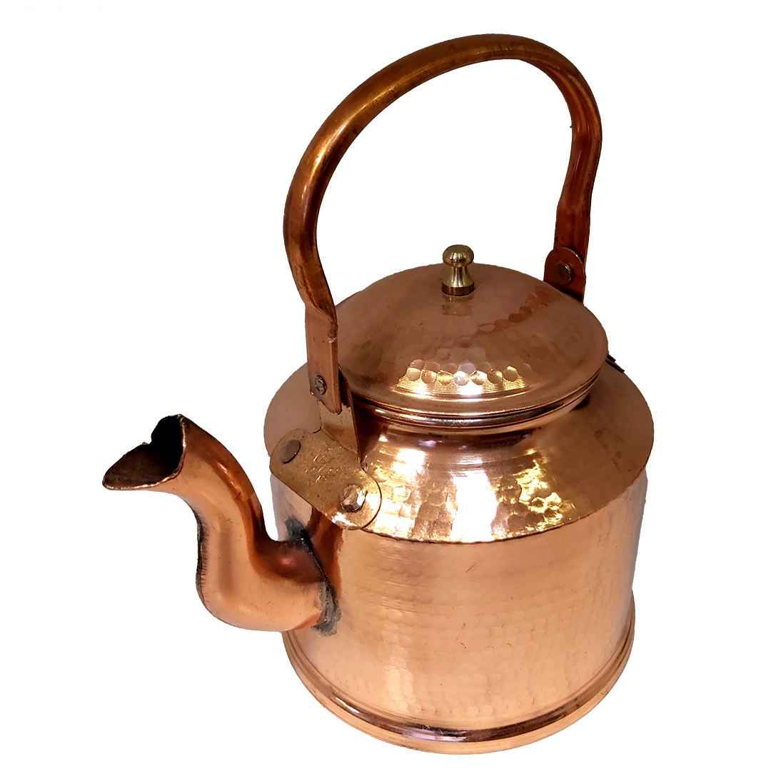 Bouilloire en cuivre persan durable pour cuisinière traditionnelle martelée Ata