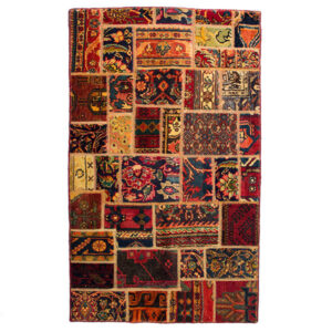 Tapis patchwork noué à la main persan vintage Zard