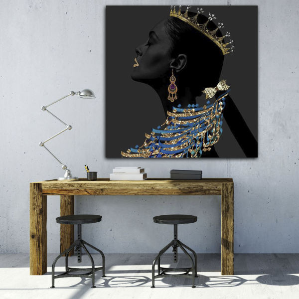 Toile d'art persane - Calligraphie noire imprimée