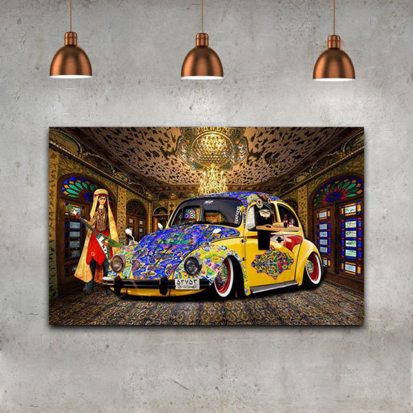 Toile d'art persane - Volkswagen imprimée