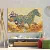 Toile d'art persane - Design cheval imprimé