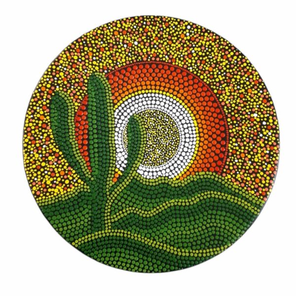 Plaque en céramique décorative peinte à la main Cactus