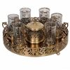 Ensemble à thé et café persan en métal - Style vintage avec plateau
