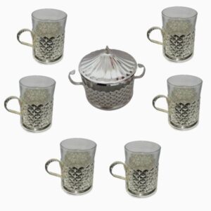 Ensemble à thé et café persan en métal – Style vintage