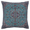 Coussin en Termeh Persan - Modèle Blue Abbasi | Design en soie fait main