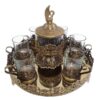 Ensemble à thé et café persan en métal - Style vintage, modèle cygne