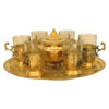 Ensemble à thé et café persan en métal - Style vintage doré