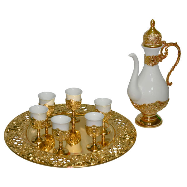 Ensemble à thé et café persan en métal - Style vintage