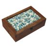 Boîte Organisatrice de Sachets de Thé en Bois avec Coffres Persan Ciel Bleu