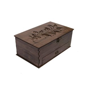 Boîte Organisatrice de Sachets de Thé en Bois avec Coffres Marron
