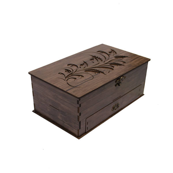 Boîte Organisatrice de Sachets de Thé en Bois avec Coffres Marron