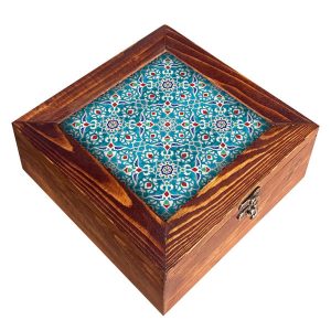 Boîte Organisatrice de Sachets de Thé en Bois avec Coffres Persan Browni