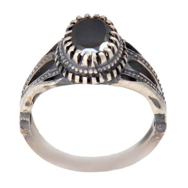 Bague en Argent Hématite Persane Pierre Précieuse Hadid pour Hommes Hamta