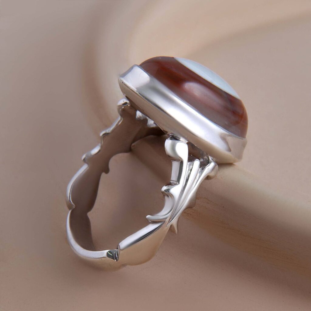 Bague en argent Sulemani Hakik persane pour homme Originale