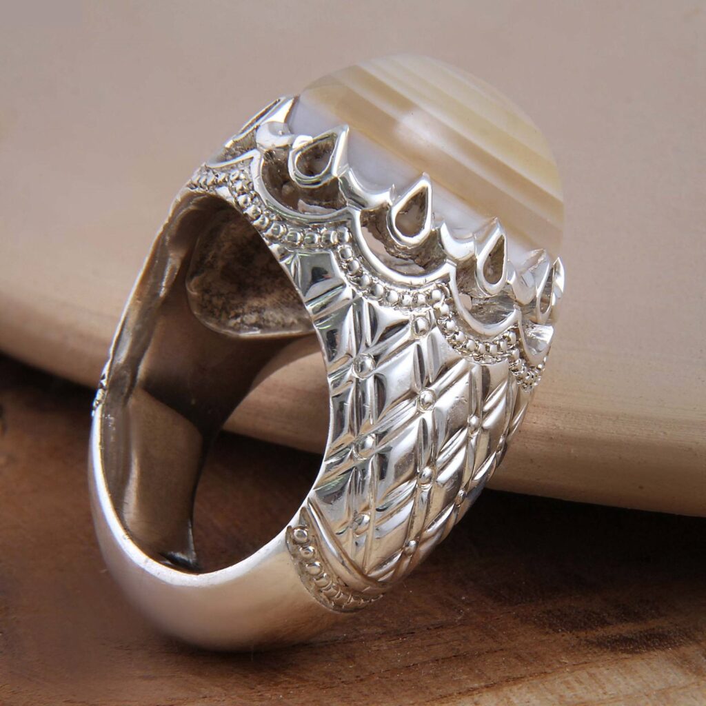 Bague en argent Sulemani Hakik persane pour homme