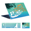 Autocollants pour Ordinateur Portable et Clavier – Modèle Calligraphie Persane Bleue