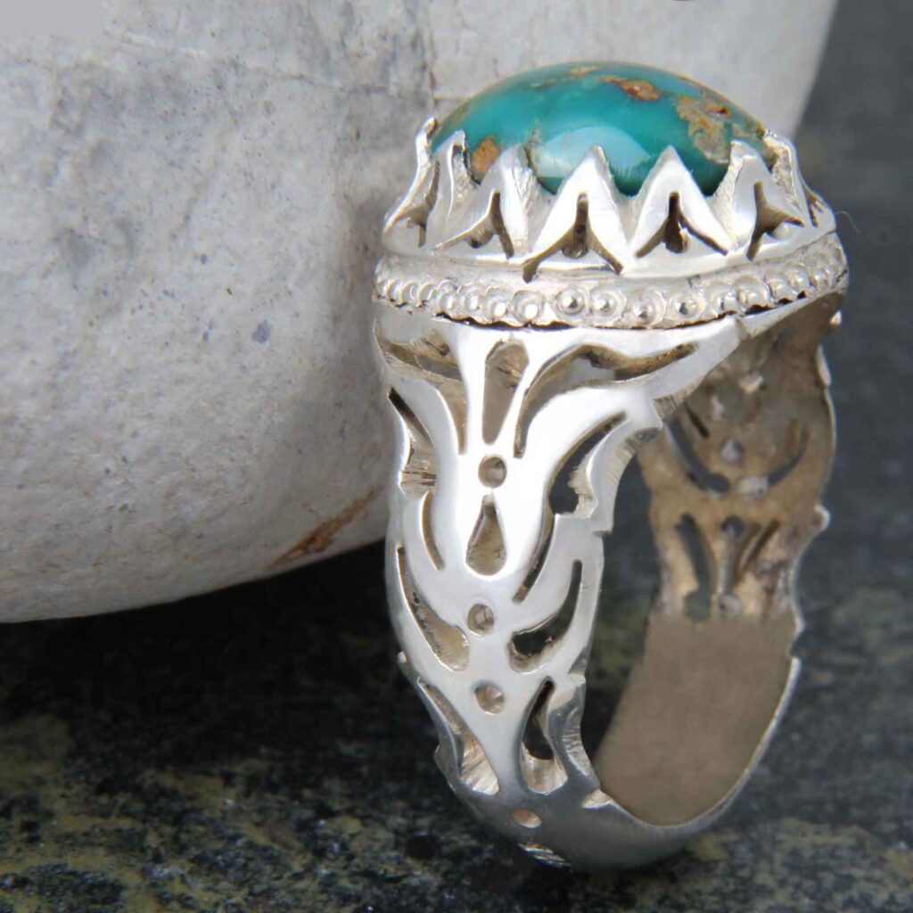 Bague en Argent Persan avec Turquoise de Neyshabur Sanam