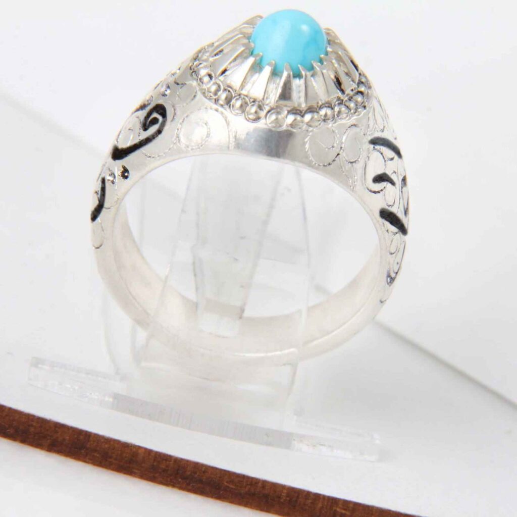 Bague en Argent Persan avec Turquoise de Neyshabur Sarin