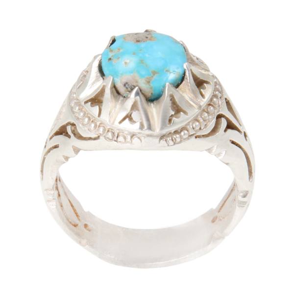 Bague en Argent Persan avec Turquoise de Neyshabur Setareh