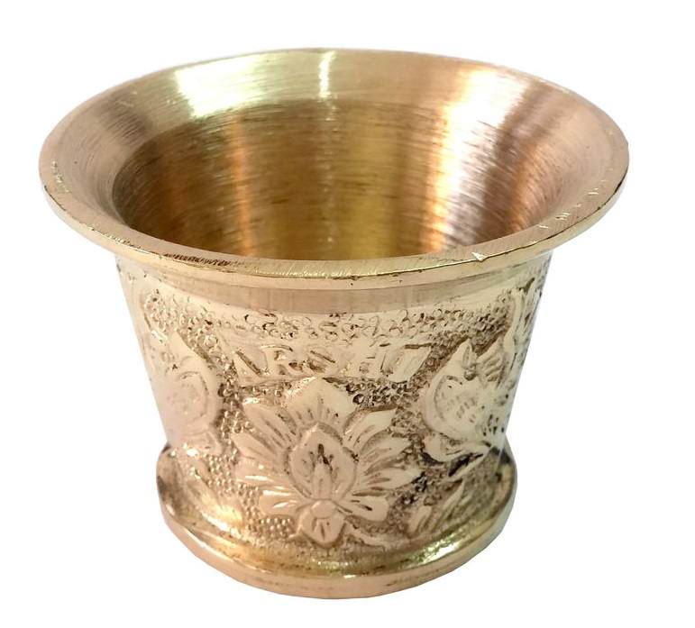 Mortier & Pilon en Laiton avec Motif Floral Persan Traditionnel Fleur