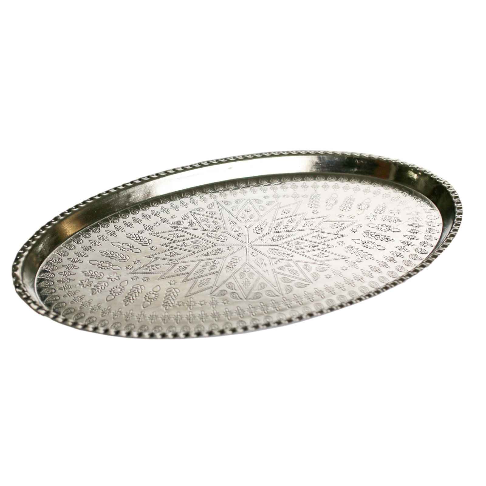 Plat de Service Persan en Cuivre Traditionnellement Martelé G47