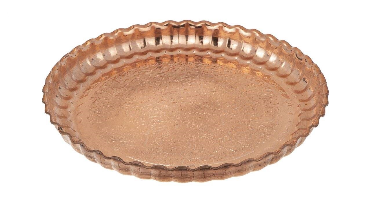 Plat de Service Persan en Cuivre Traditionnellement Martelé Msi