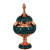 Sucrier persan artisanal en cuivre incrusté de turquoise Ahmadi
