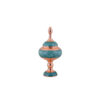 Sucrier persan artisanal en cuivre incrusté de turquoise Kiara