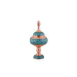 Sucrier persan artisanal en cuivre incrusté de turquoise Kiara