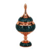 Sucrier persan artisanal en cuivre incrusté de turquoise Vida