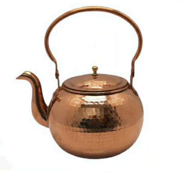 Bouilloire en cuivre persan durable pour cuisinière traditionnelle martelée Atlasi