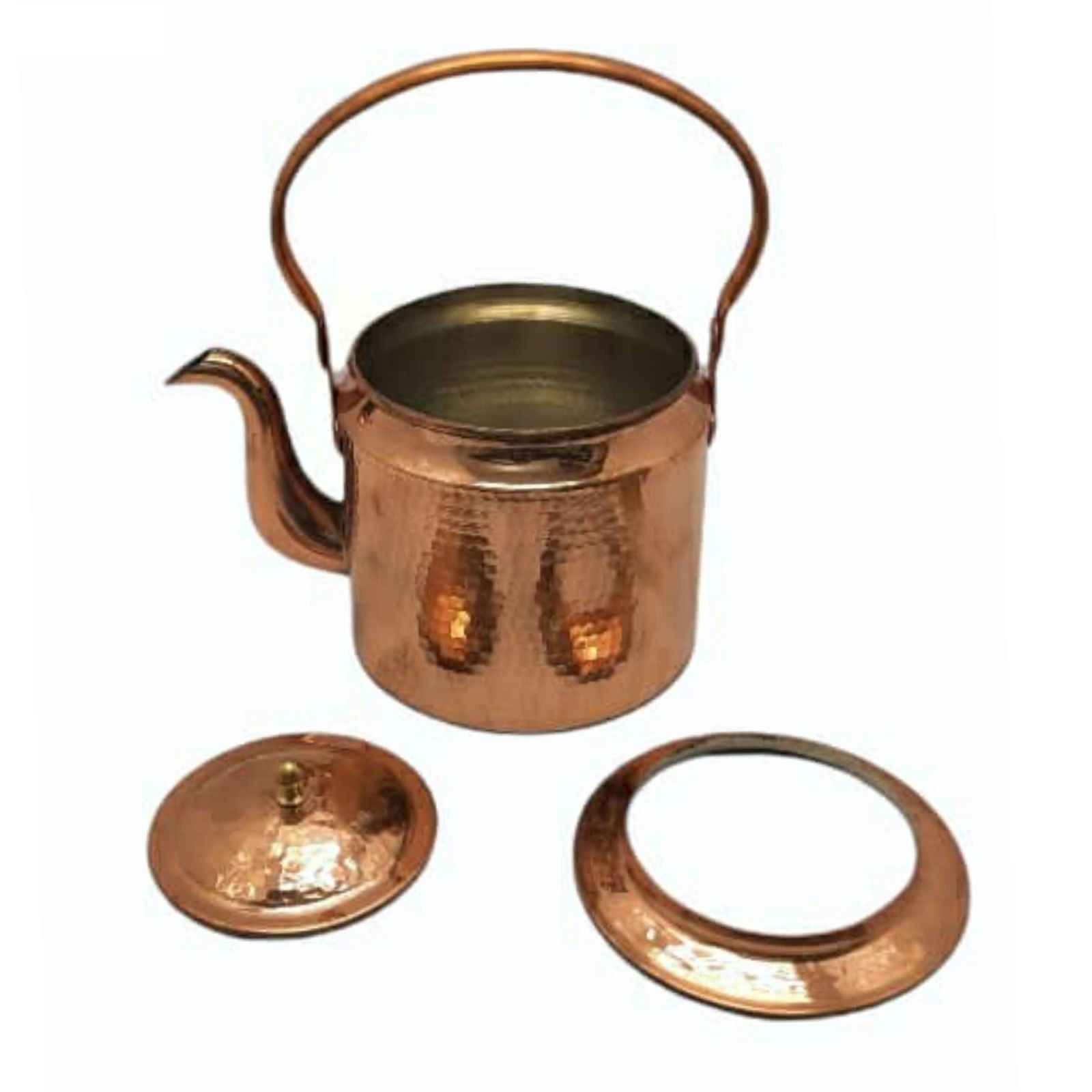 Bouilloire en cuivre persan durable pour cuisinière traditionnelle martelée Hamta