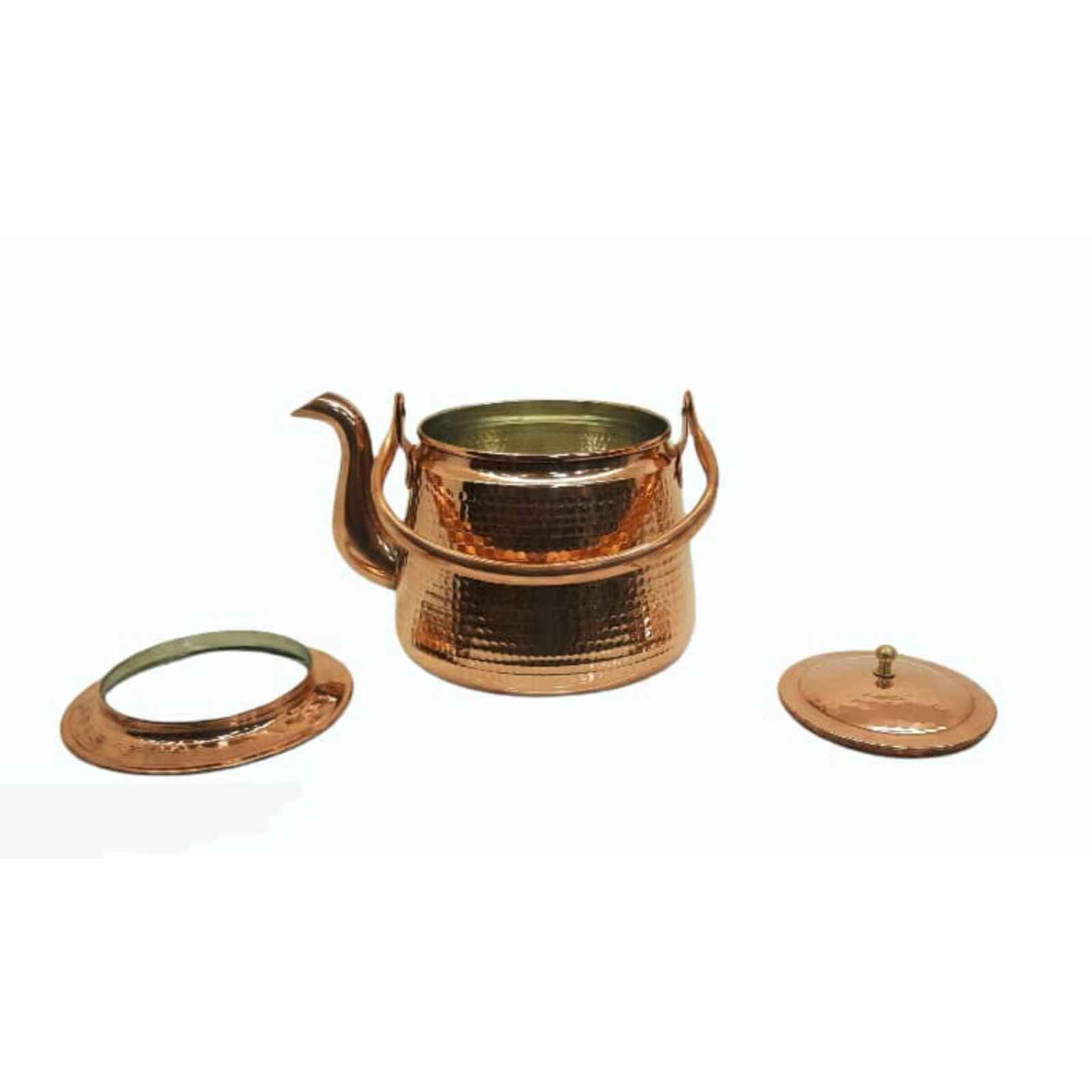 Bouilloire en cuivre persan durable pour cuisinière traditionnelle martelée Zanjani