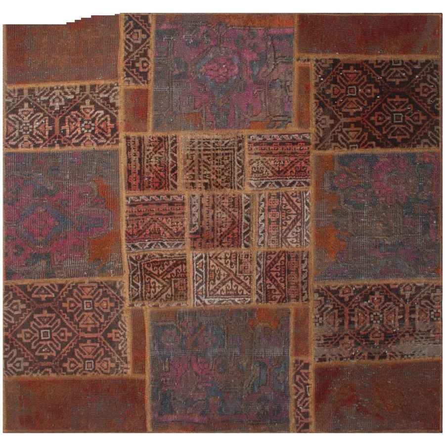 Tapis patchwork noué à la main persan vintage Lida