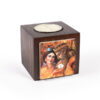 Porte-bougie en bois persan cube Roi (2x)