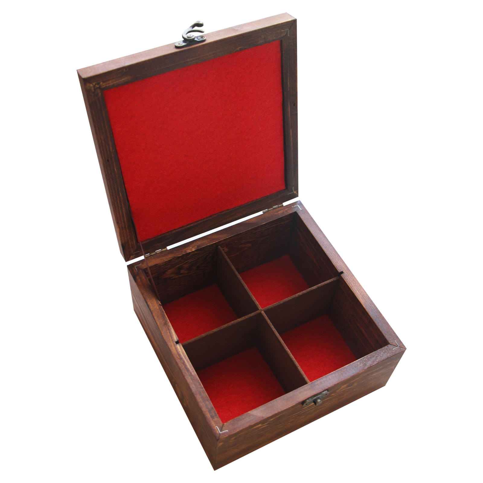 Boîte Organisatrice de Sachets de Thé en Bois avec Coffres Persan Marron