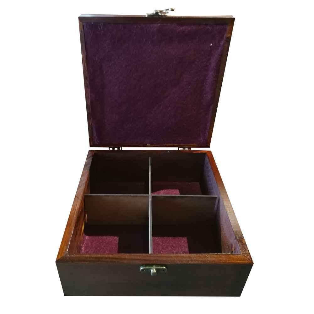 Boîte Organisatrice de Sachets de Thé en Bois avec Coffres Patte