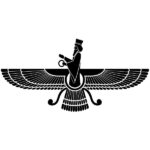 Autocollant mural persan – Symbole Farvahar de Zarathoustra