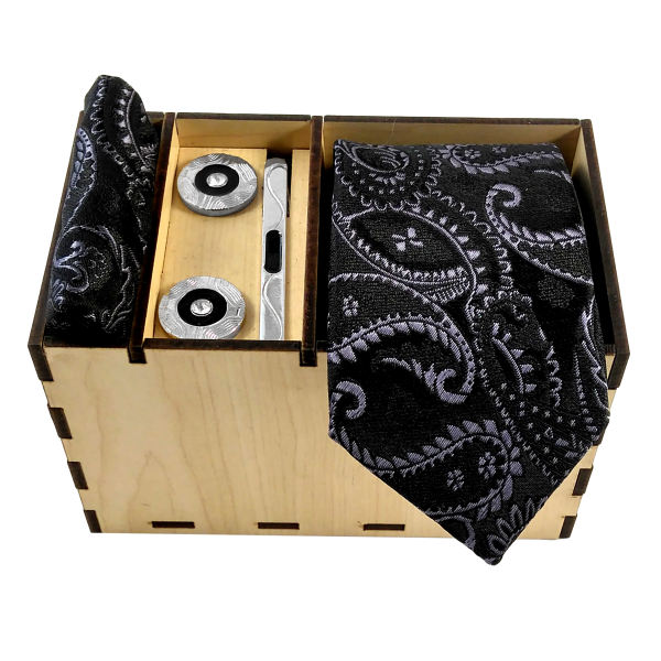 Ensemble Cravate, Pochette & Boutons de Manchette pour Homme - Bita de Luxe