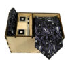 Ensemble Cravate, Pochette & Boutons de Manchette pour Homme - Noir de Luxe